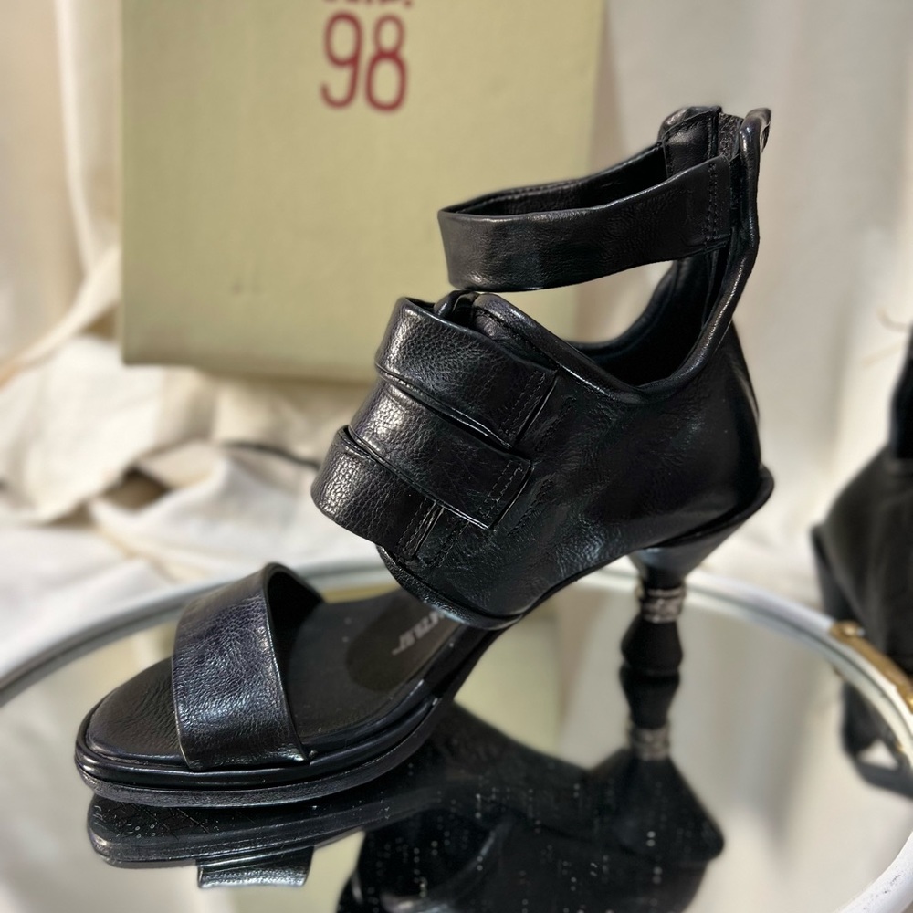 Brand New with tags AS98 black heeled sandal size 7.5